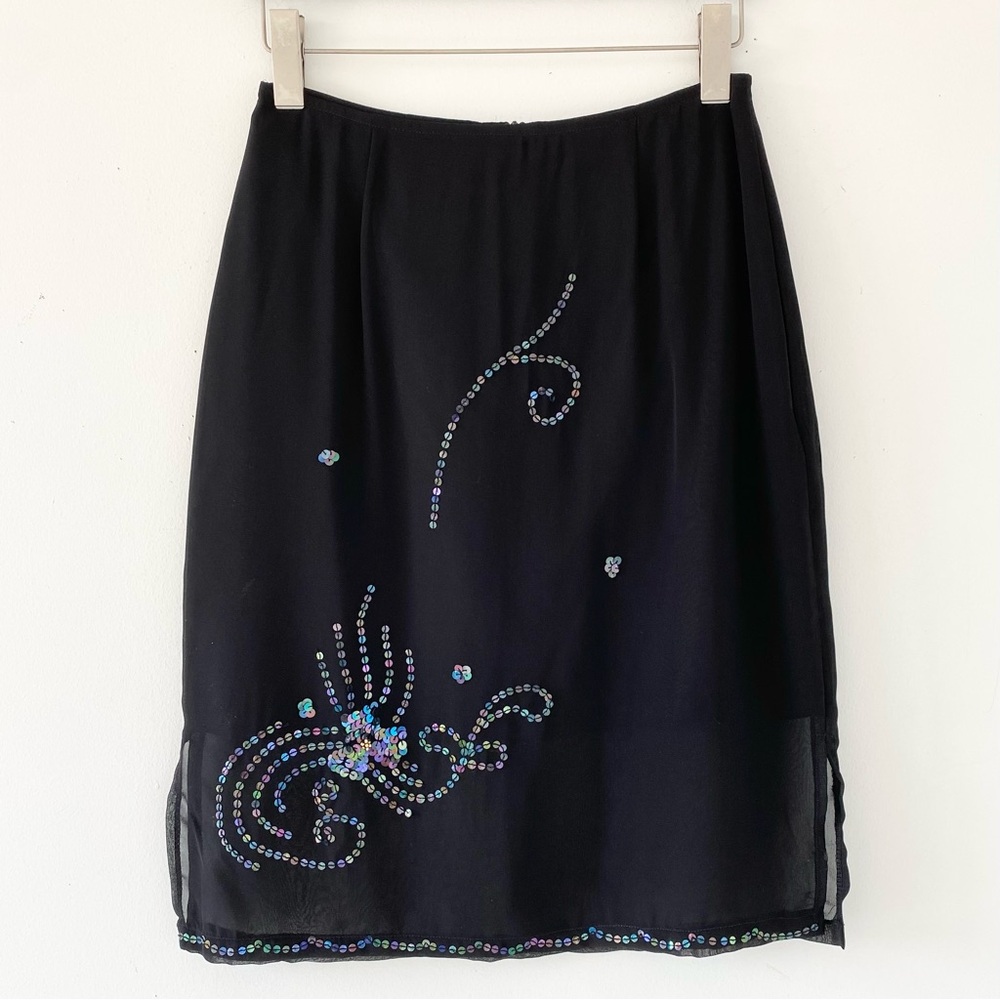 90's Sheer Sequin Detail Skirt